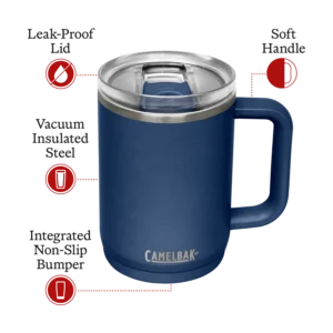 thrive™ 16 oz mug, insulated stainless steel